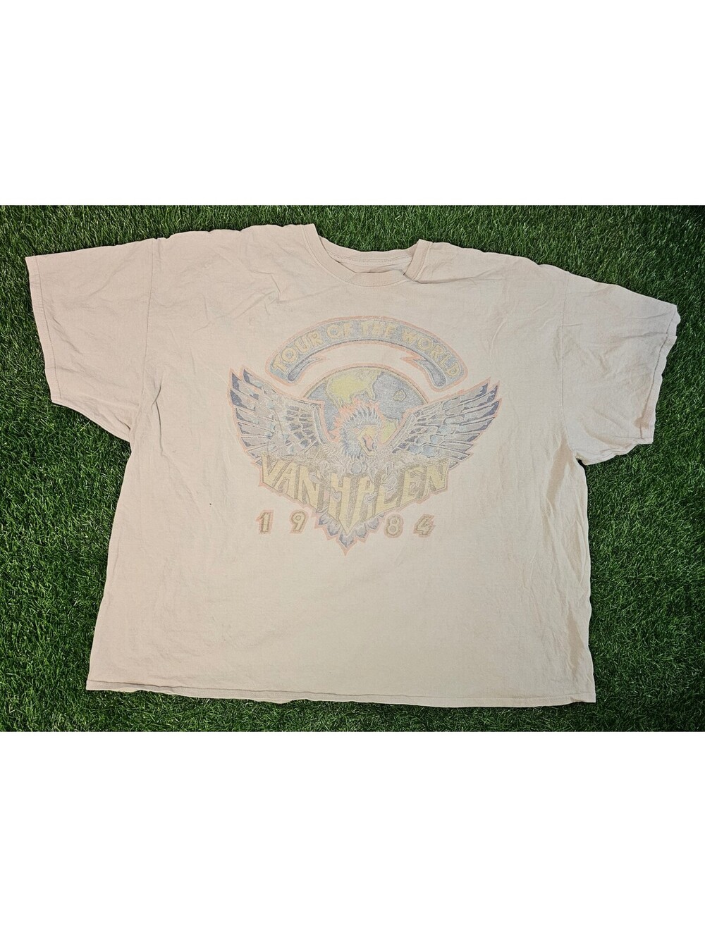 Vintage Style Faded Van Halen 1984 Tour of the World T-Shirt XXL